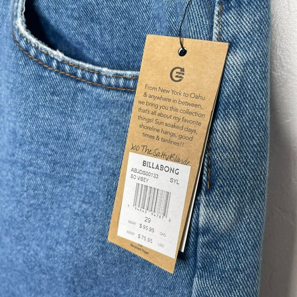 Billabong x Salty Blonde So Vibey Denim High Waisted Shorts - Picture 6 of 11